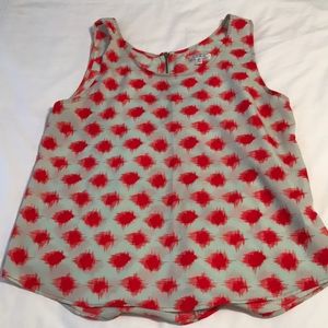 Coral and mint tank top